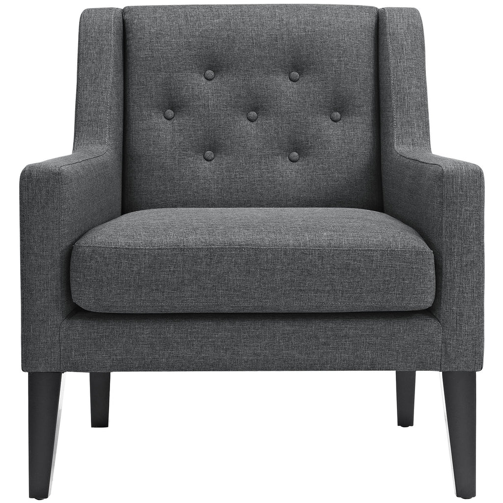 Earnest Upholstered Fabric Armchair in Gray