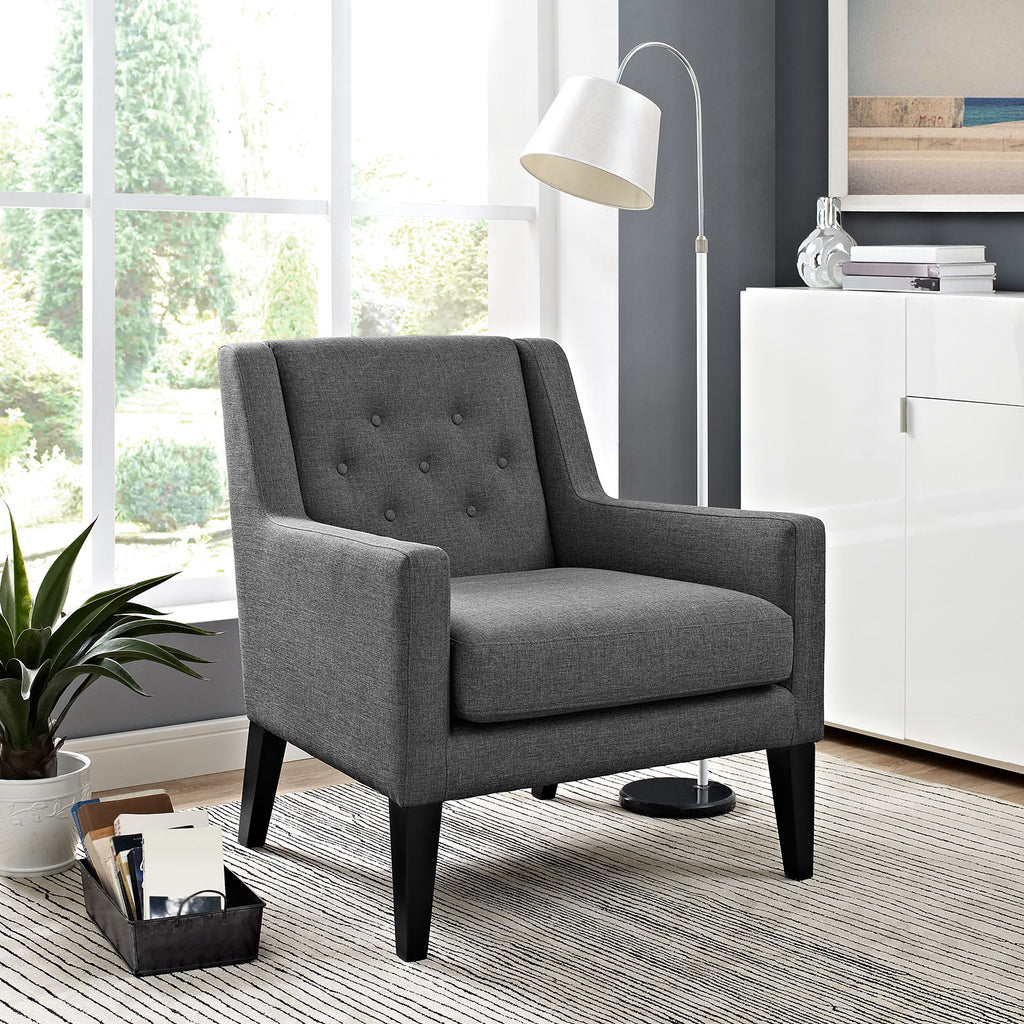 Earnest Upholstered Fabric Armchair in Gray