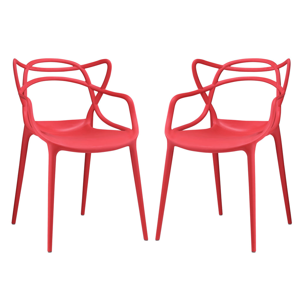 Entangled Dining Set Set of 2 in Red