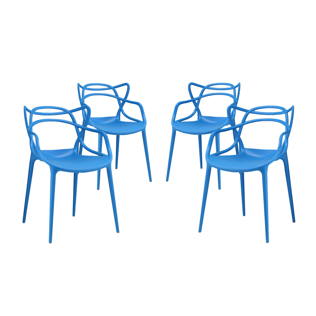 Entangled Dining Set Set of 4 in Blue