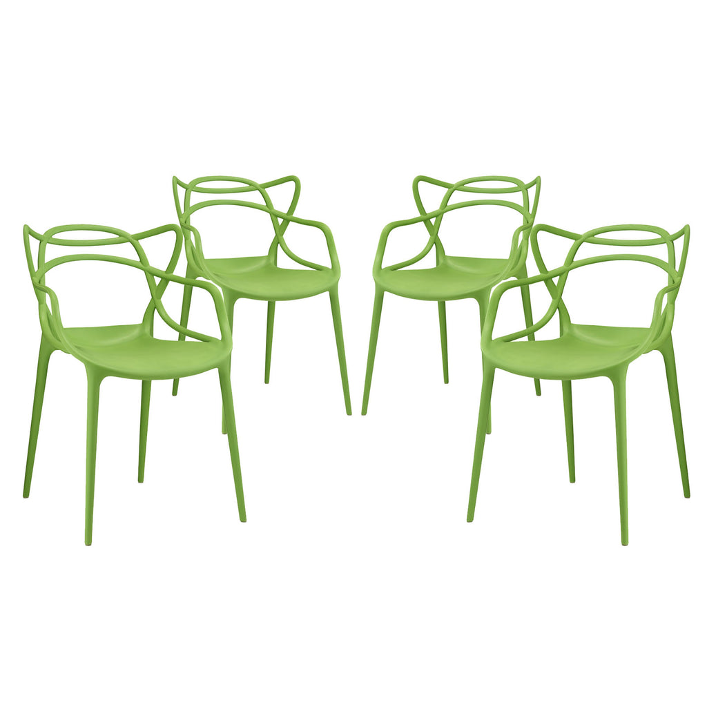 Entangled Dining Set Set of 4 in Green