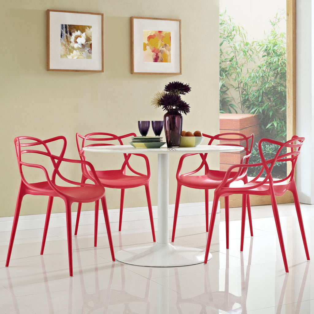 Entangled Dining Set Set of 4 in Red