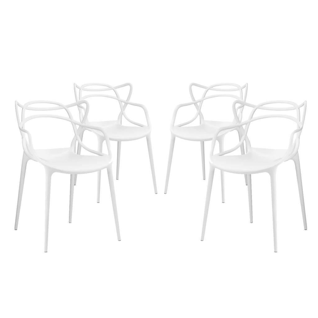 Entangled Dining Set Set of 4 in White