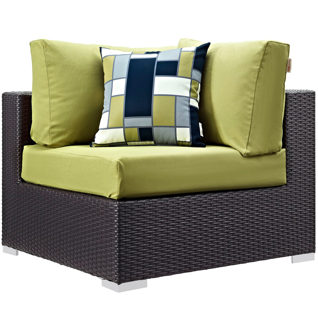 Convene 7 Piece Outdoor Patio Sectional Set in Espresso Peridot-2