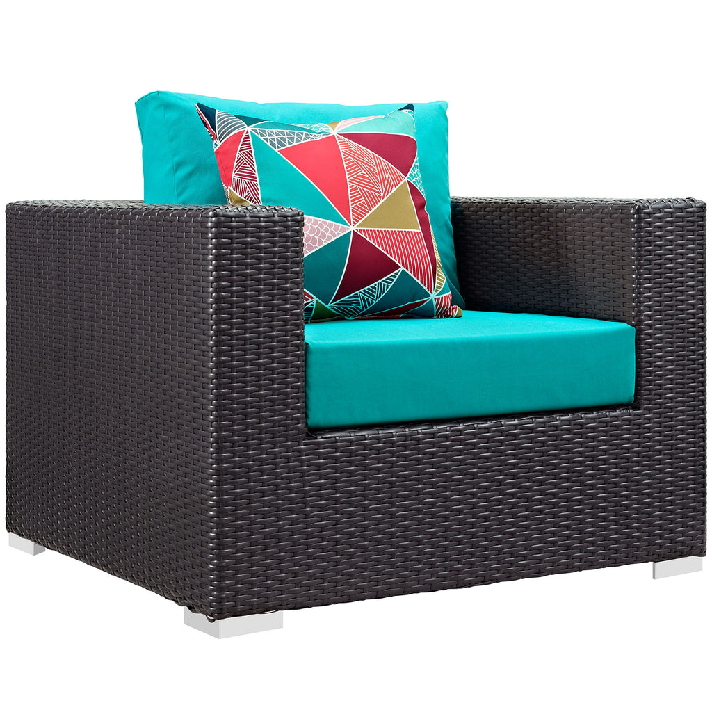 Convene 7 Piece Outdoor Patio Sectional Set in Espresso Turquoise-2