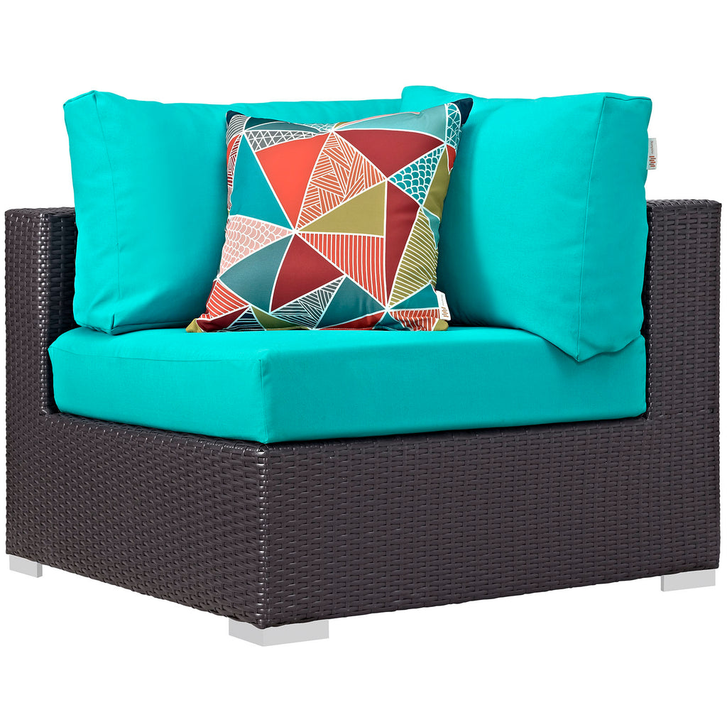 Convene 7 Piece Outdoor Patio Sectional Set in Espresso Turquoise-2