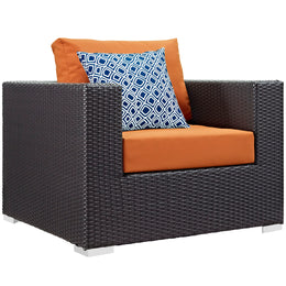 Convene 3 Piece Outdoor Patio Sofa Set in Espresso Orange-2