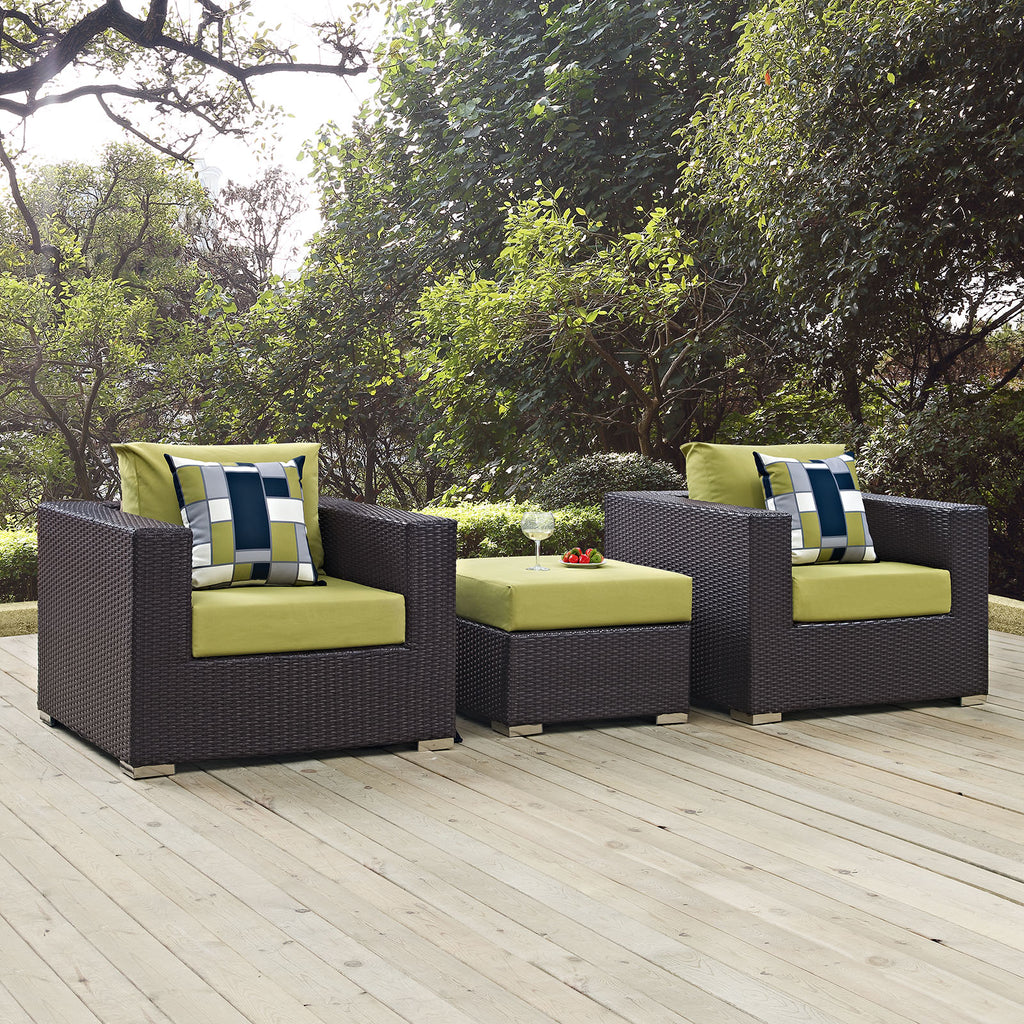 Convene 3 Piece Outdoor Patio Sofa Set in Espresso Peridot-2