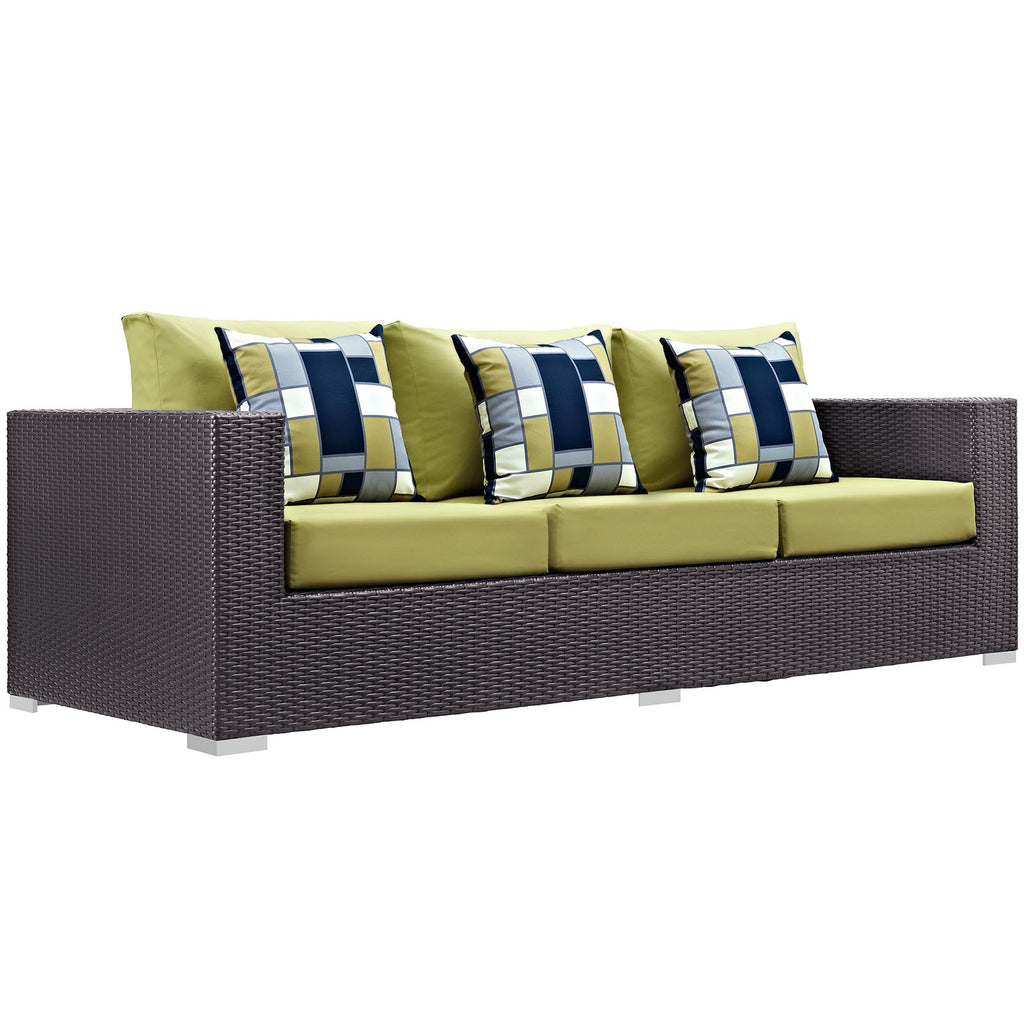 Convene 3 Piece Outdoor Patio Sofa Set in Espresso Peridot-1