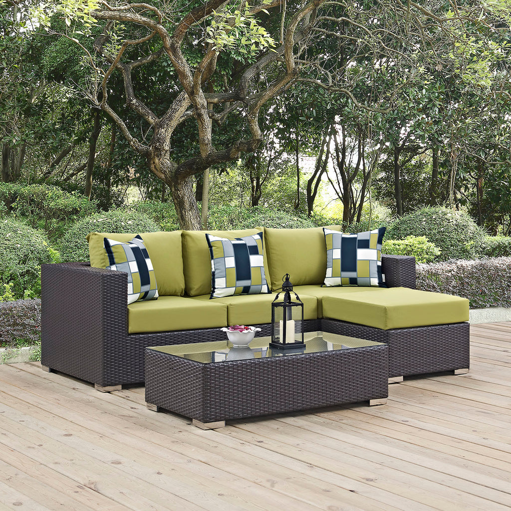 Convene 3 Piece Outdoor Patio Sofa Set in Espresso Peridot-1