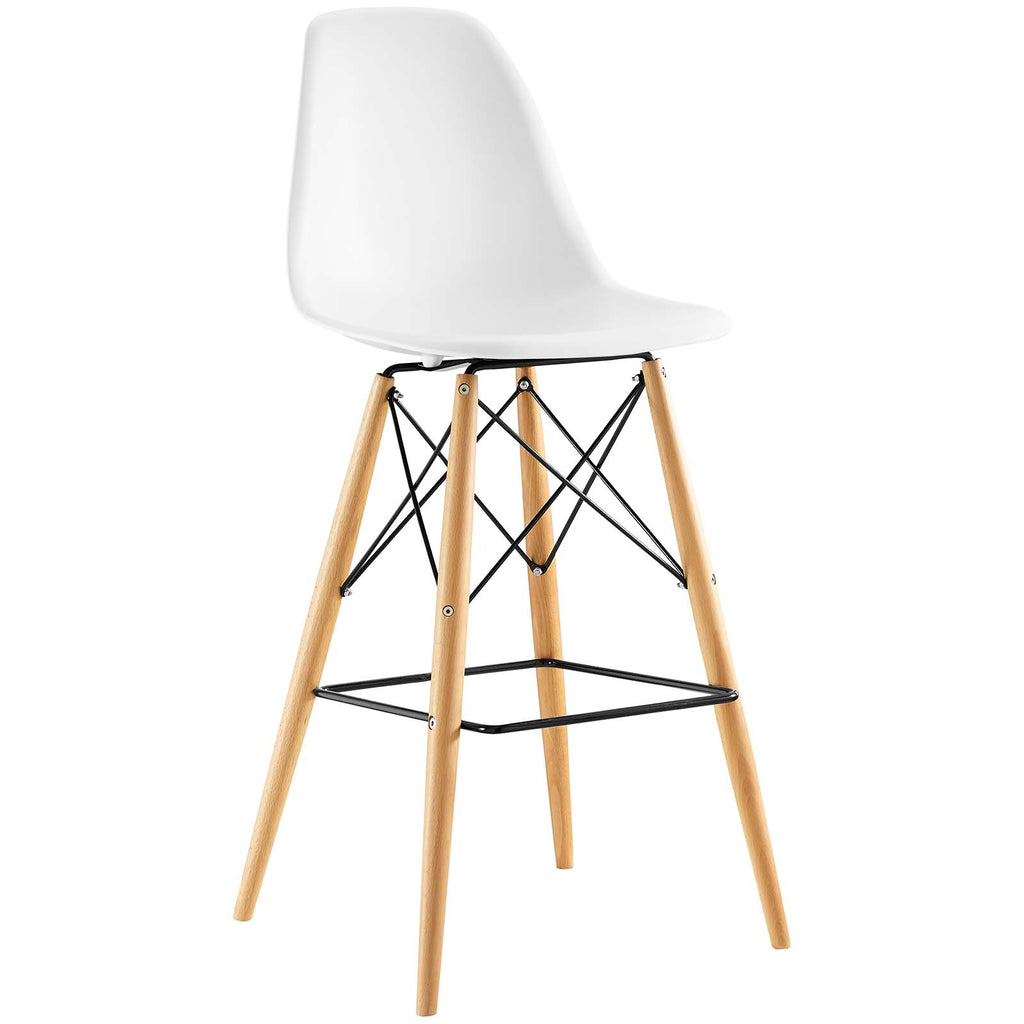 Pyramid Dining Side Bar Stool Set of 4 in White