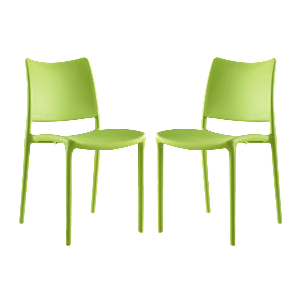 Hipster Dining Side Chair Set of 2 in Green