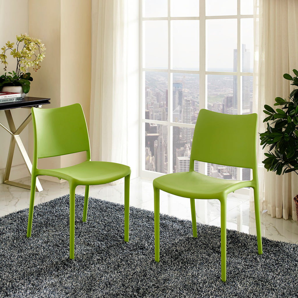 Hipster Dining Side Chair Set of 2 in Green