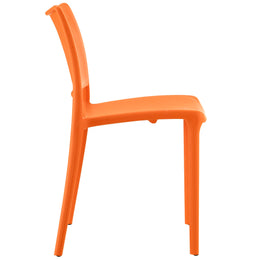 Hipster Dining Side Chair Set of 2 in Orange