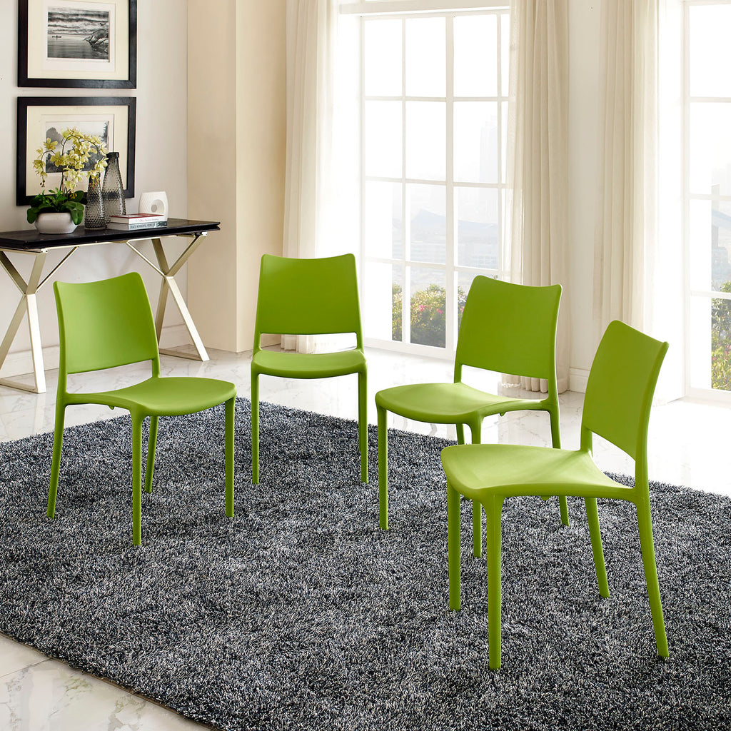 Hipster Dining Side Chair Set of 4 in Green