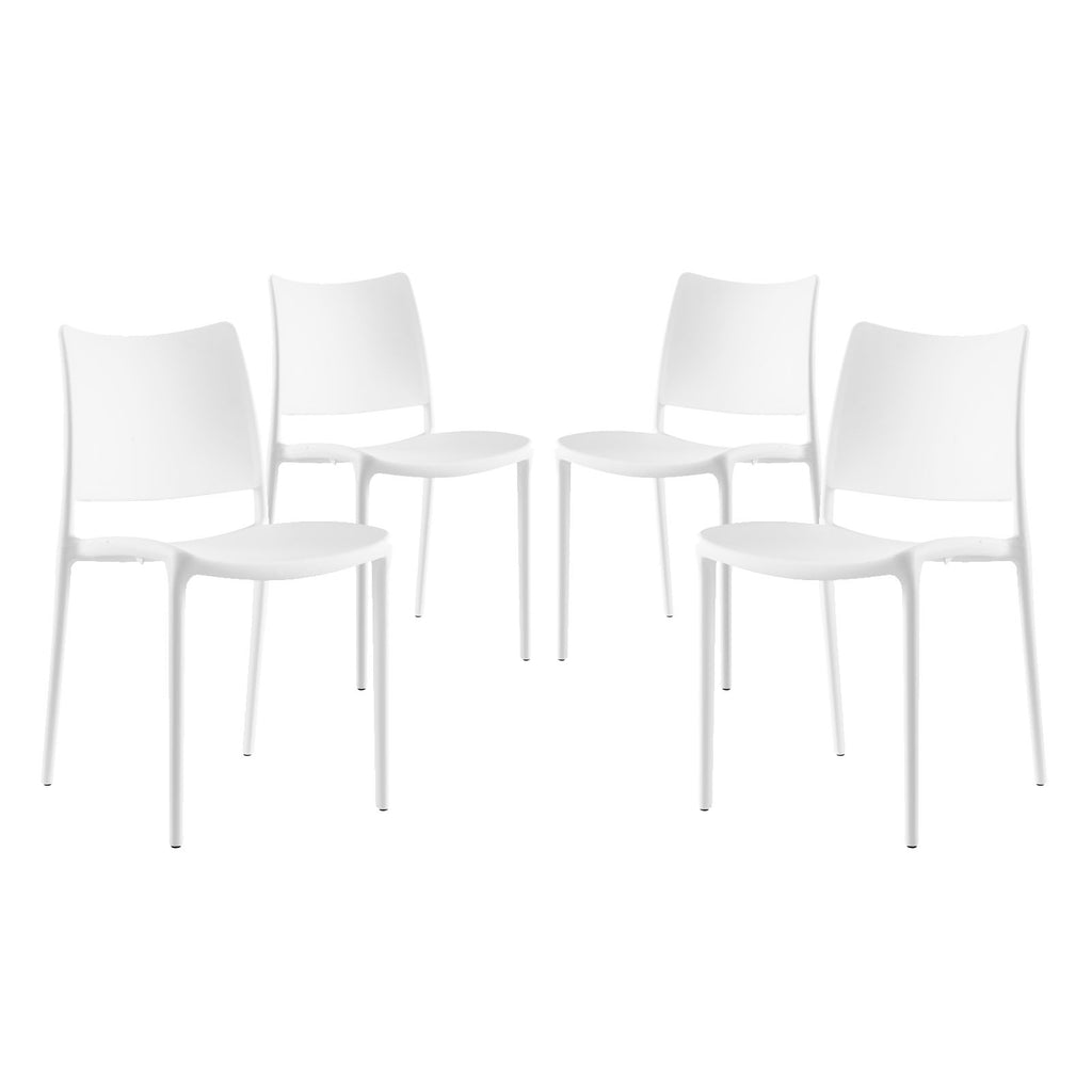 Hipster Dining Side Chair Set of 4 in White