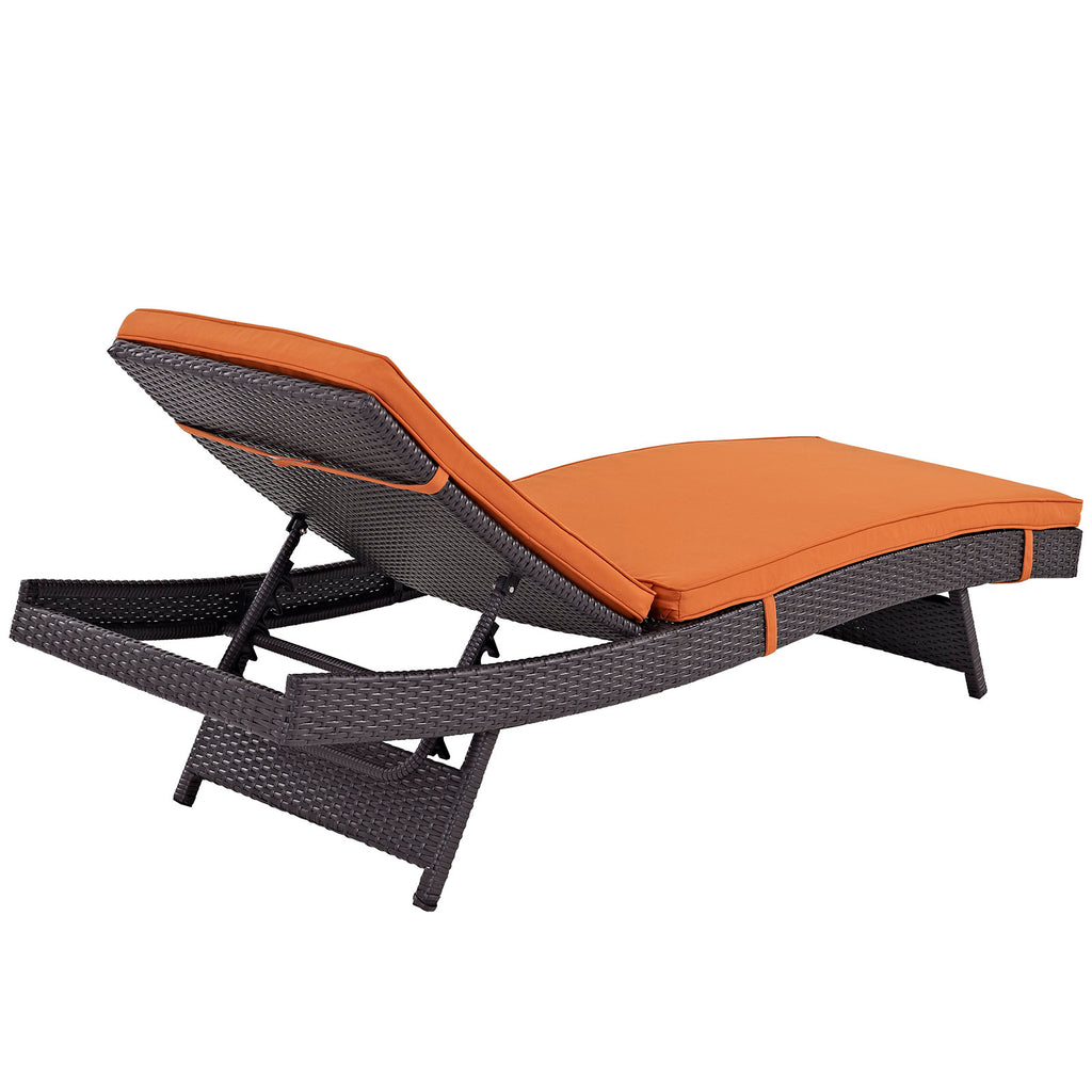 Convene Chaise Outdoor Patio Set of 2 in Espresso Orange