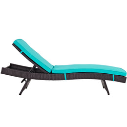 Convene Chaise Outdoor Patio Set of 2 in Espresso Turquoise