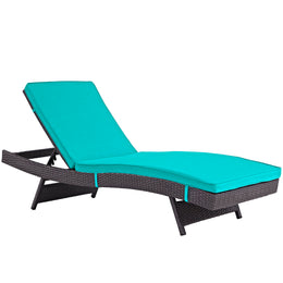 Convene Chaise Outdoor Patio Set of 4 in Espresso Turquoise