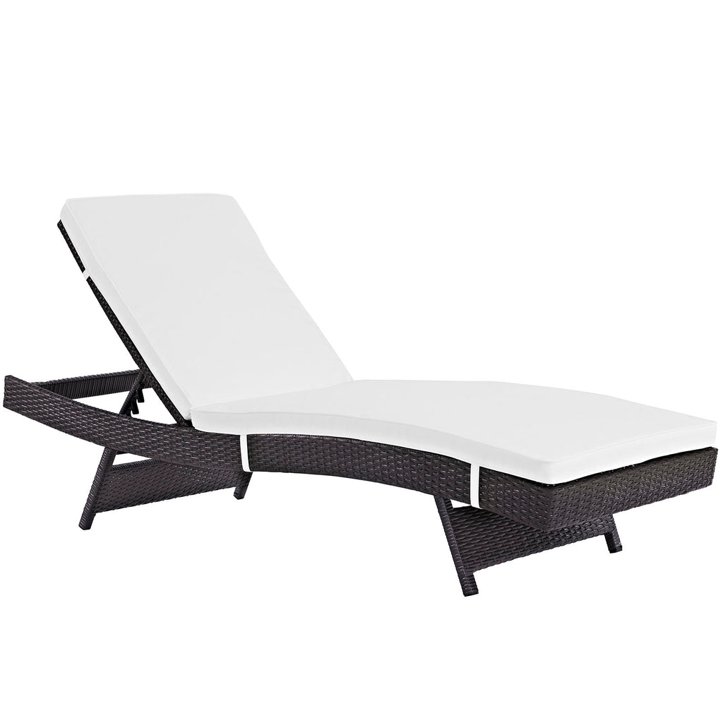 Convene Chaise Outdoor Patio Set of 4 in Espresso White