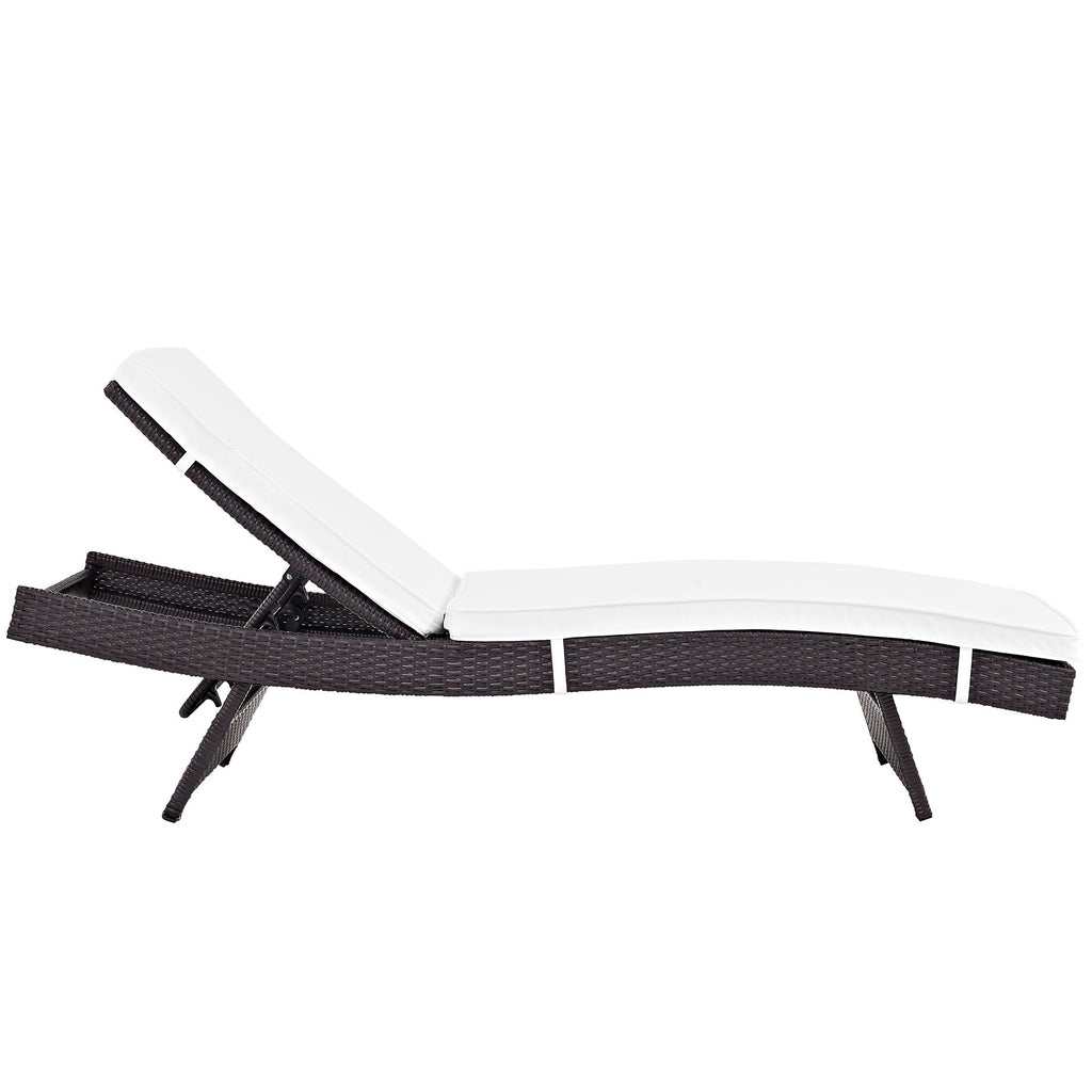 Convene Chaise Outdoor Patio Set of 4 in Espresso White