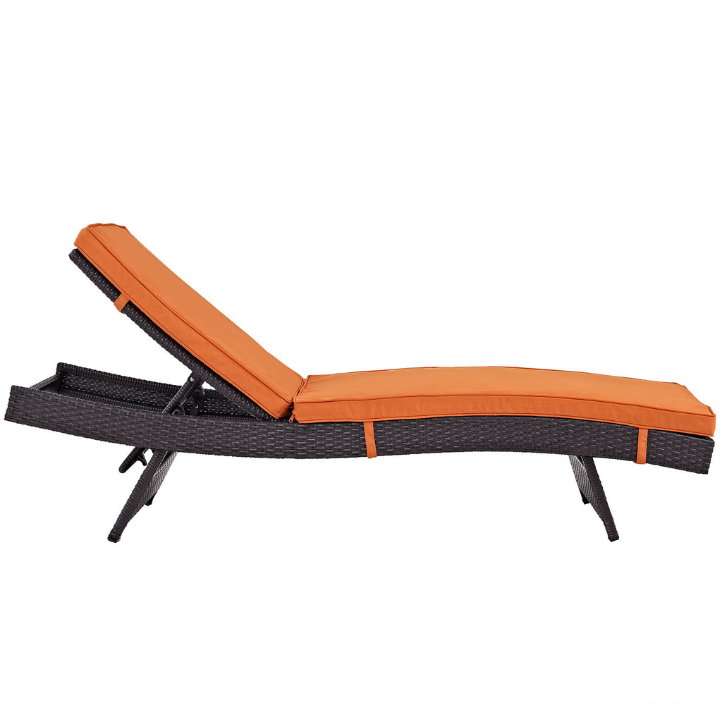 Convene Chaise Outdoor Patio Set of 6 in Espresso Orange