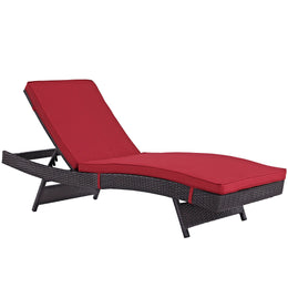 Convene Chaise Outdoor Patio Set of 6 in Espresso Red