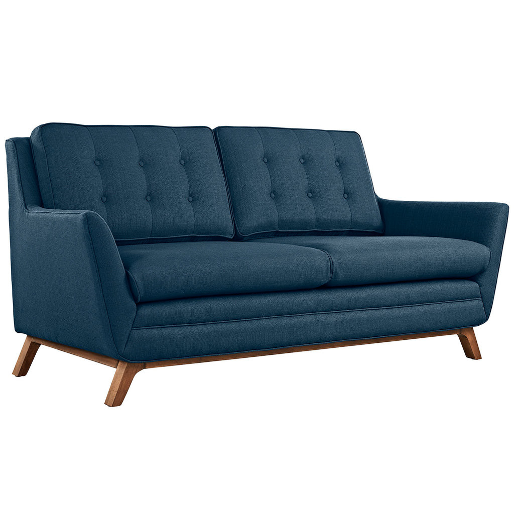 Beguile Living Room Set Upholstered Fabric Set of 2 in Azure-3