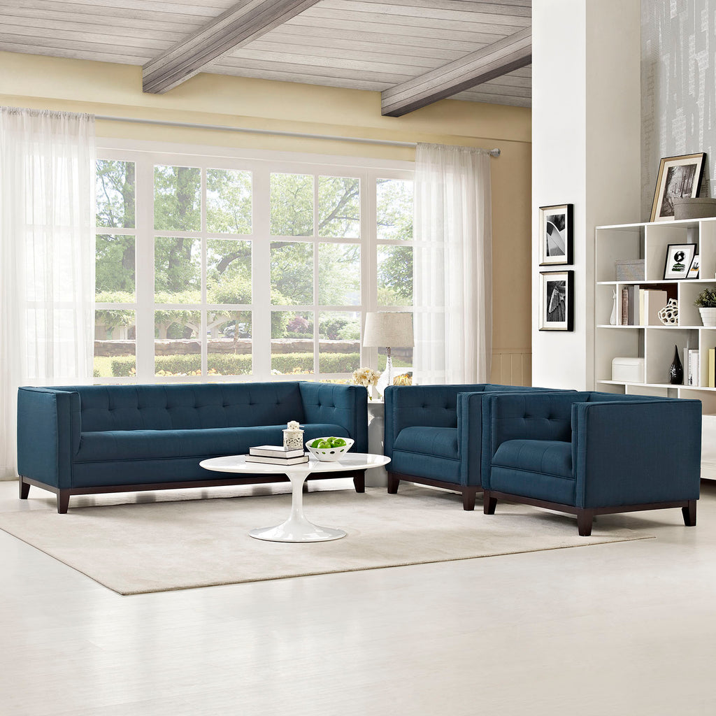 Serve Living Room Set Set of 3 in Azure