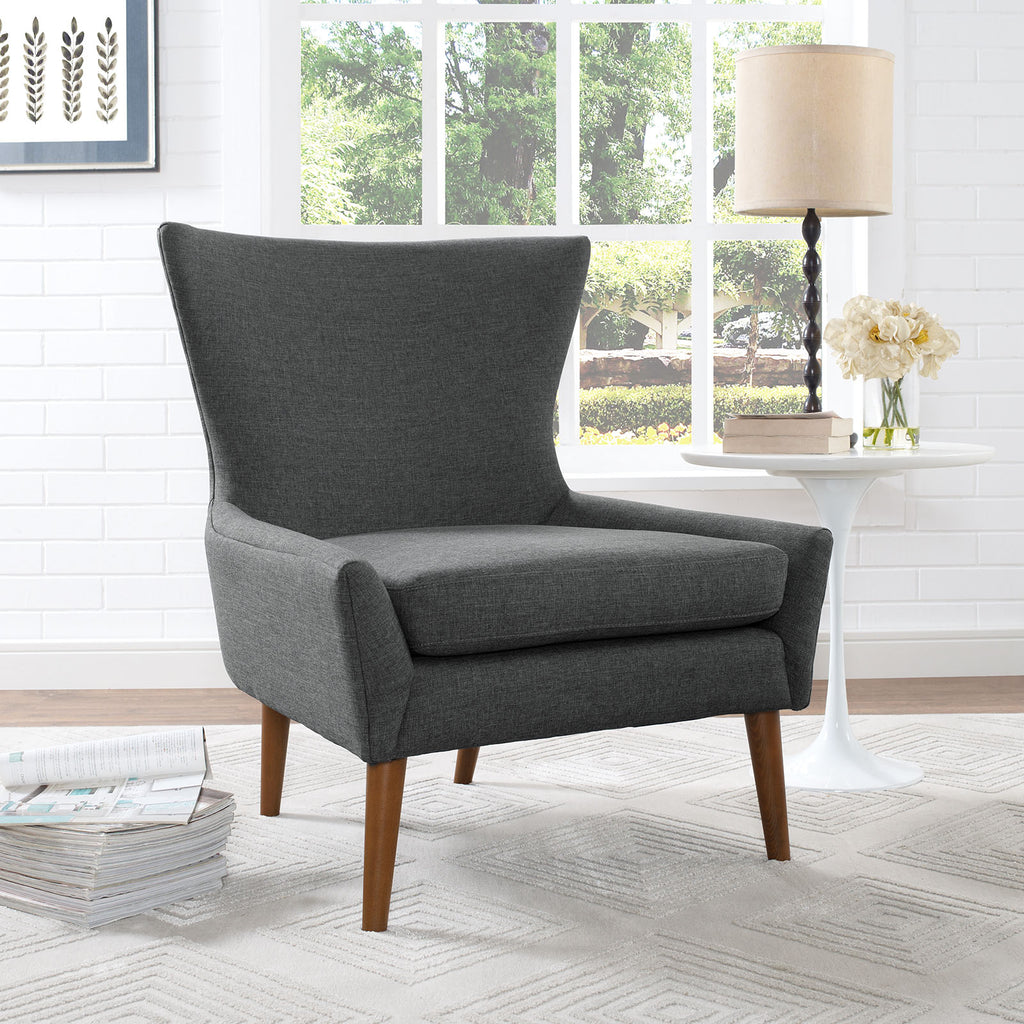 Keen Upholstered Fabric Armchair in Gray