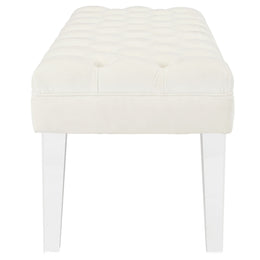 Valet Performance Velvet Bench in Ivory