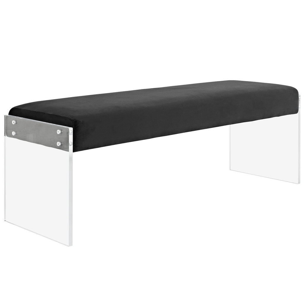 Roam Performance Velvet Bench in Black