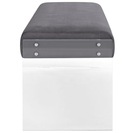 Roam Performance Velvet Bench in Gray