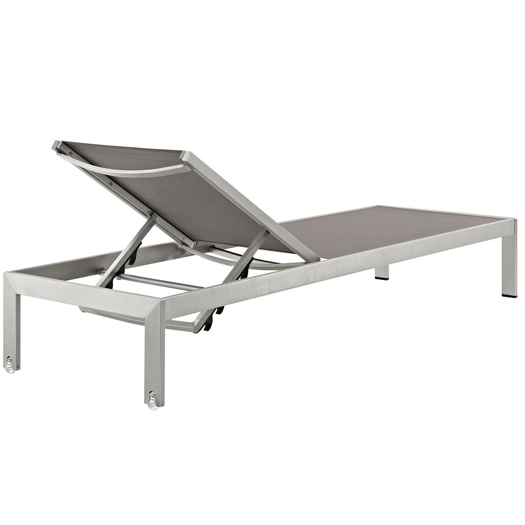 Shore 2 Piece Outdoor Patio Aluminum Set in Silver Gray-1