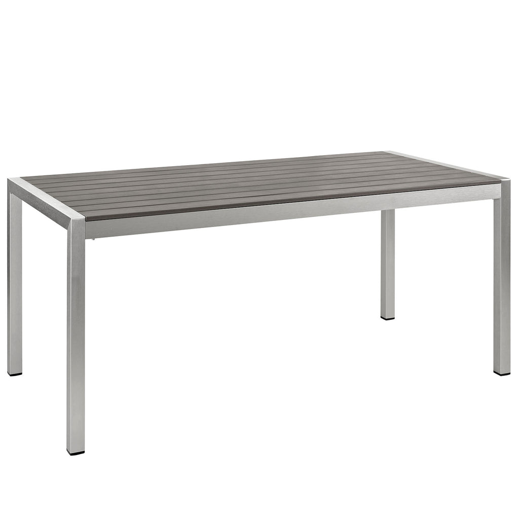 Shore 5 Piece Outdoor Patio Aluminum Dining Set in Silver Gray-2