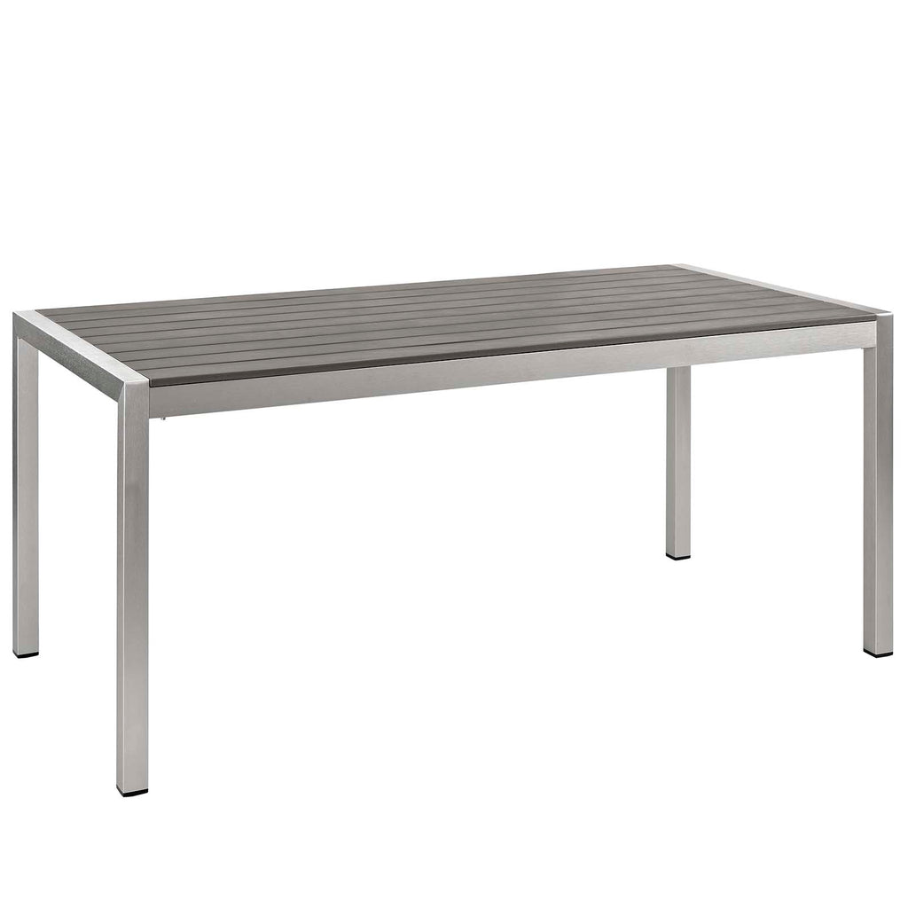 Shore 7 Piece Outdoor Patio Aluminum Dining Set in Silver Gray-2