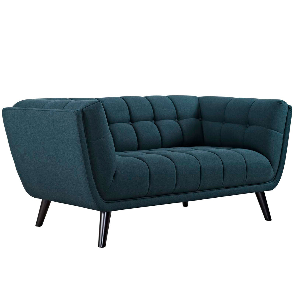 Bestow Upholstered Fabric Loveseat in Blue