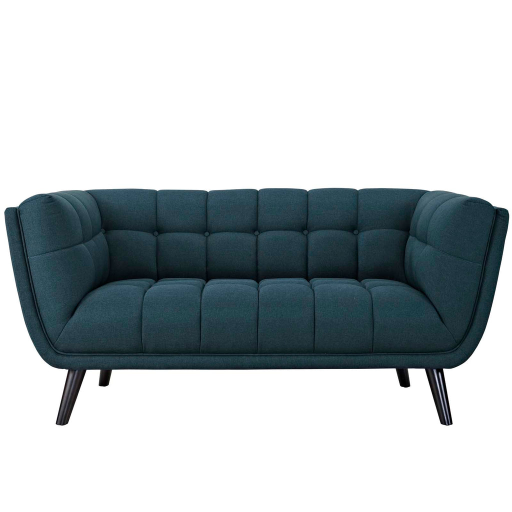 Bestow Upholstered Fabric Loveseat in Blue