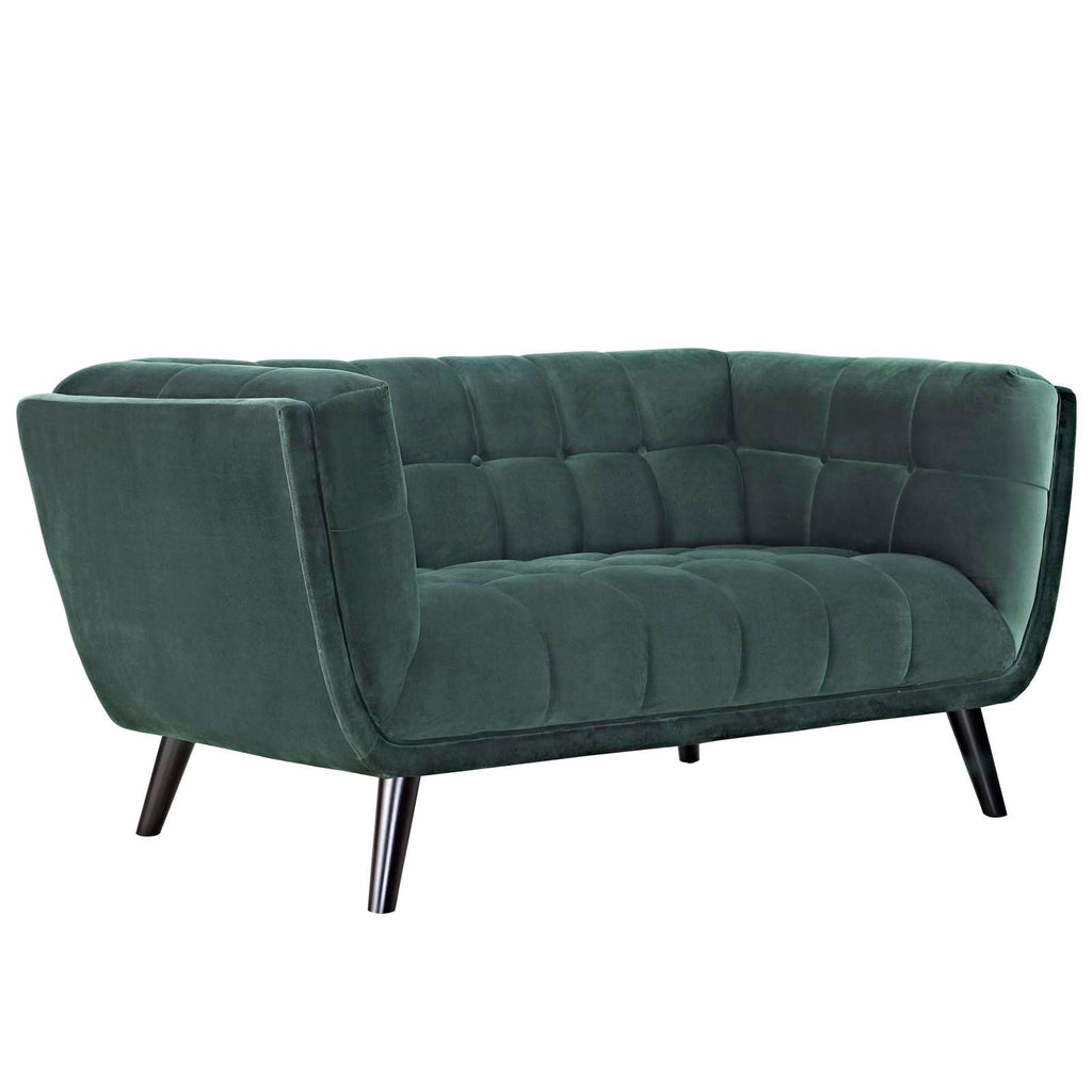 Bestow Performance Velvet Loveseat in Green