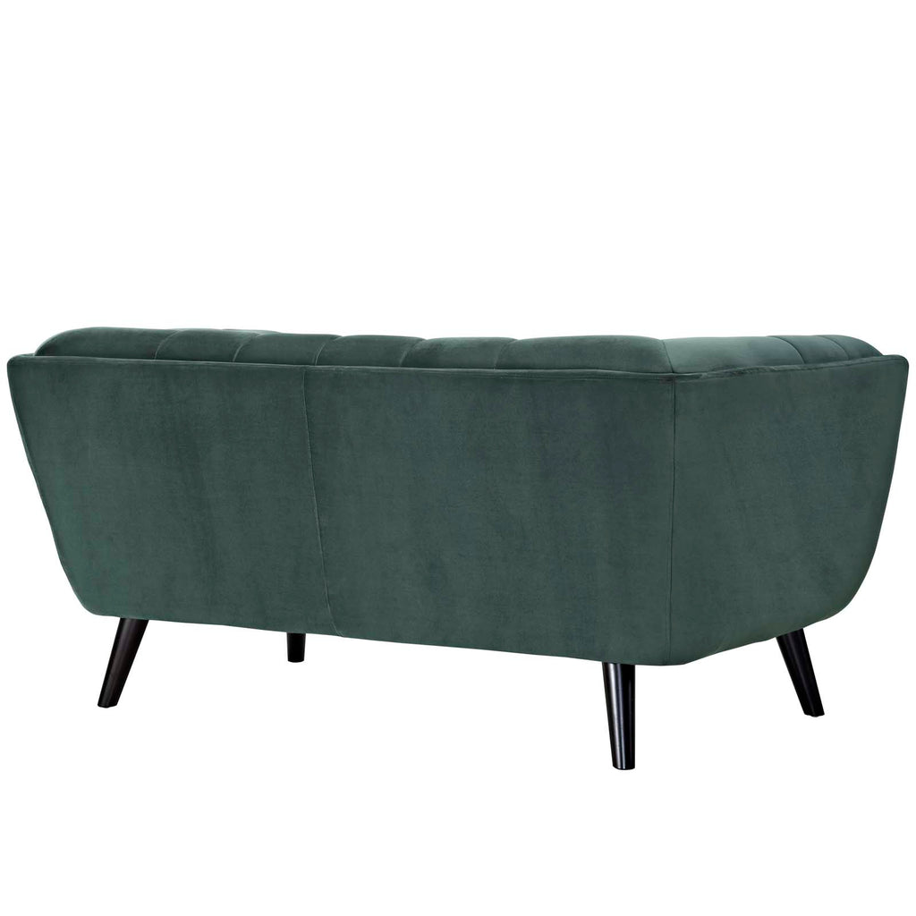 Bestow Performance Velvet Loveseat in Green