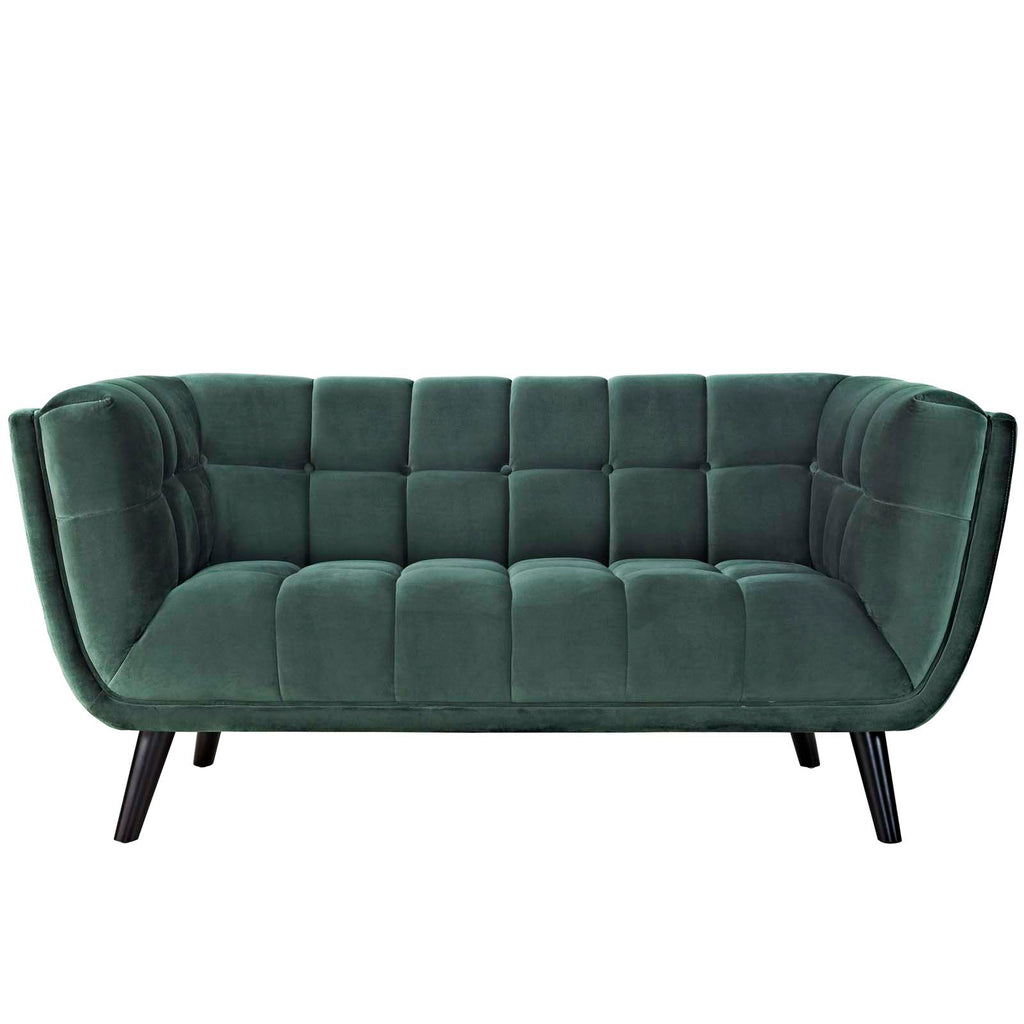 Bestow Performance Velvet Loveseat in Green