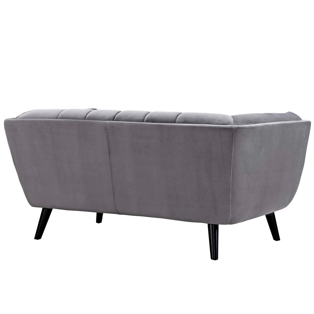 Bestow Performance Velvet Loveseat in Gray