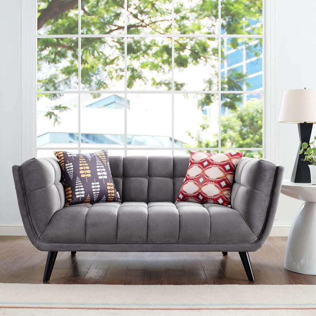 Bestow Performance Velvet Loveseat in Gray