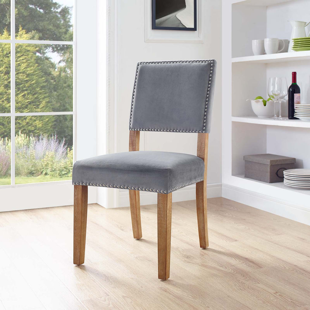 Oblige Wood Dining Chair in Gray