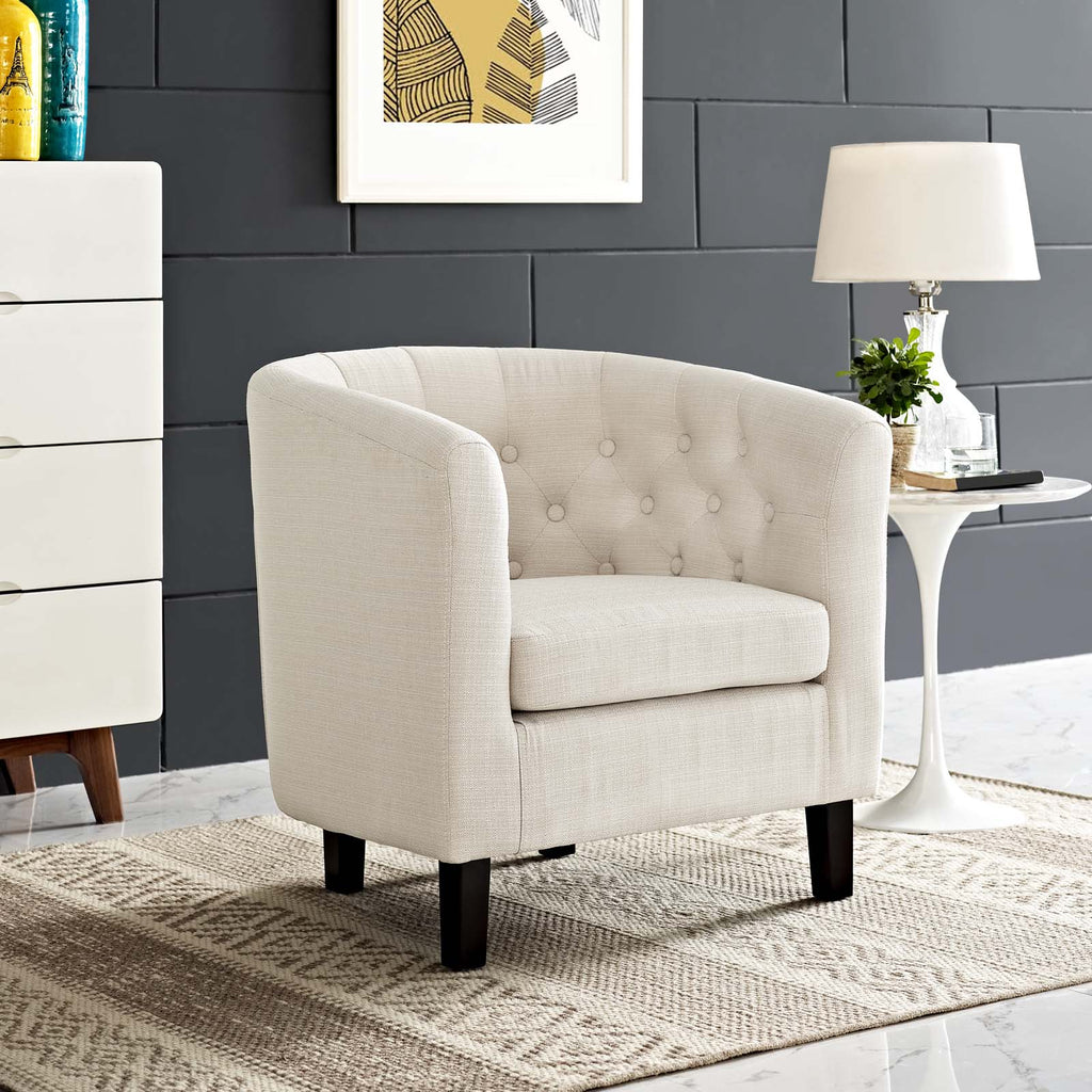 Prospect Upholstered Fabric Armchair in Beige