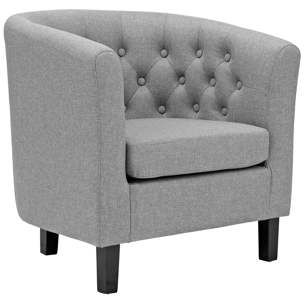 Prospect Upholstered Fabric Armchair in Light Gray