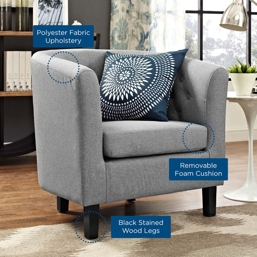 Prospect Upholstered Fabric Armchair in Light Gray