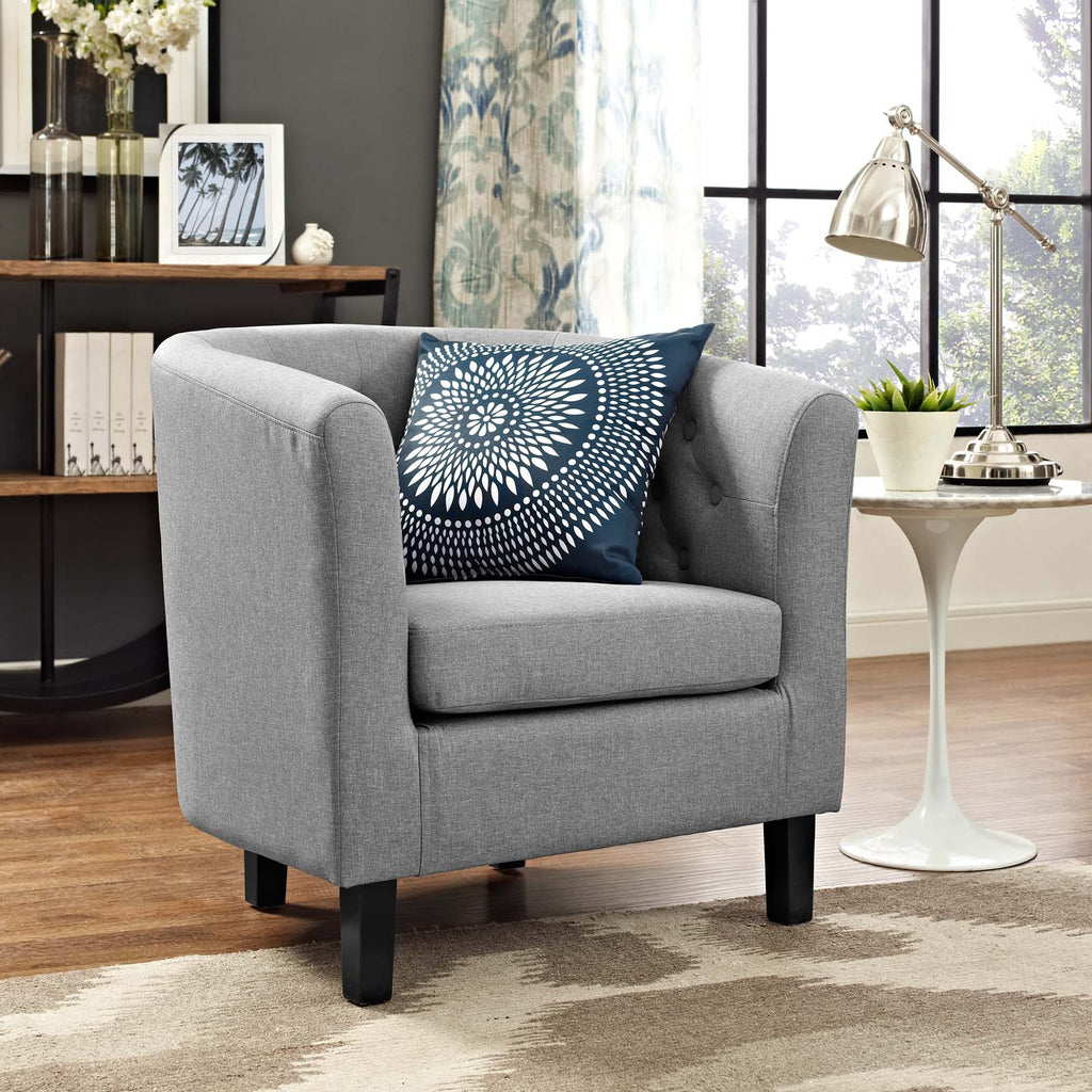 Prospect Upholstered Fabric Armchair in Light Gray