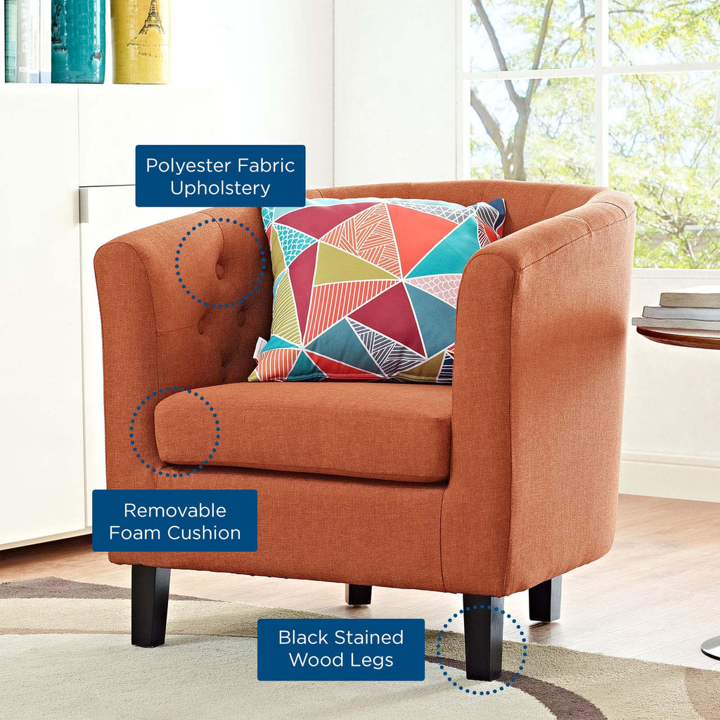 Prospect Upholstered Fabric Armchair in Orange