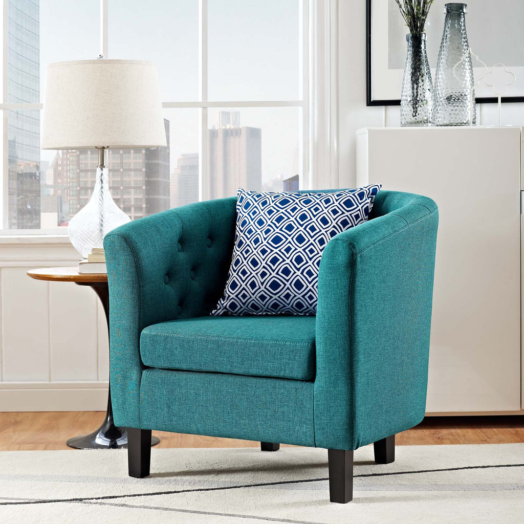 Prospect Upholstered Fabric Armchair in Teal